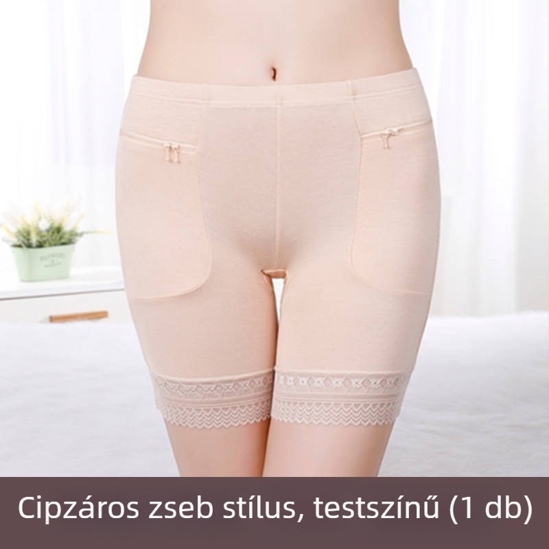 Női modal bugyi cipzáros zsebbel, középmagas derekú, védő bélés