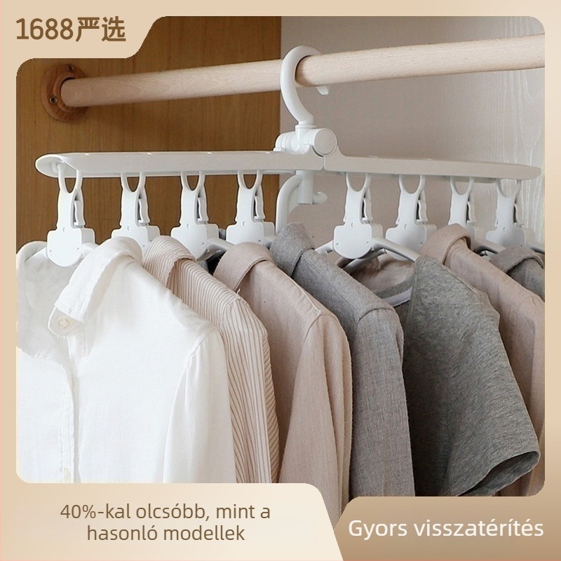 Varázslatos ruhafogas, összecsukható szárítóállvány, modern minimalista dizájn.
