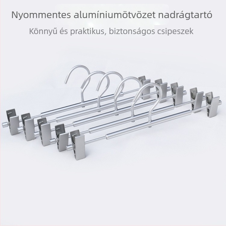 Alumínium ötvözetű nadrágtartó állvány klipszekkel, beltéri és kültéri szárításra