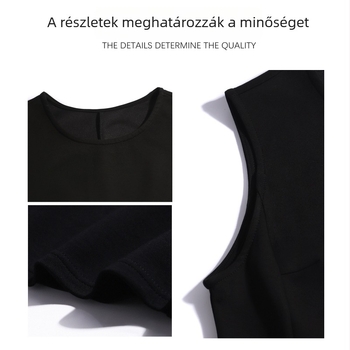 Hepburn-stílusú derékszűkítő ruha, ujjatlan, A-vonalú, rövid fekete ruha