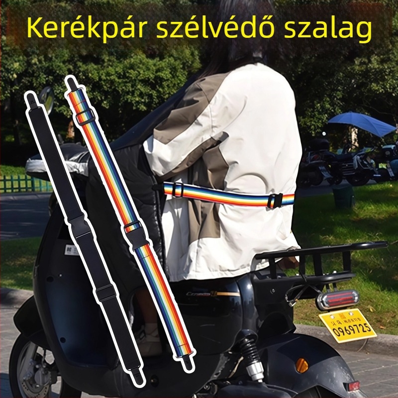 Elektromos jármű szélvédő takarója klipszekkel és pántokkal, téli védelem a szél ellen és meleg, elasztikus derékszíj