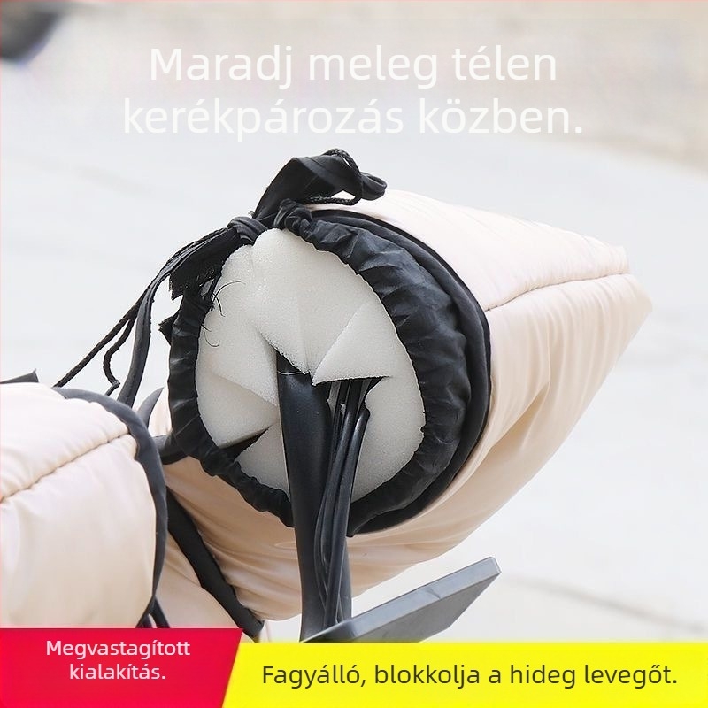 Pamutból készült szélvédő kormányvédő elektromos járművekhez — blokkolja a hideg levegőt, télen melegen tartja a kezeket