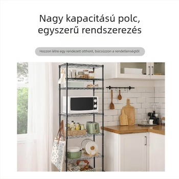 Hétszintes fém tárolóállvány konyhához és fürdőszobához