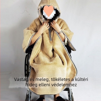 Polár béléses idős ruházat, vastag vízálló és szélvédő takaró kerekesszékhez, teljes test melegedés őszi–téli időszakra