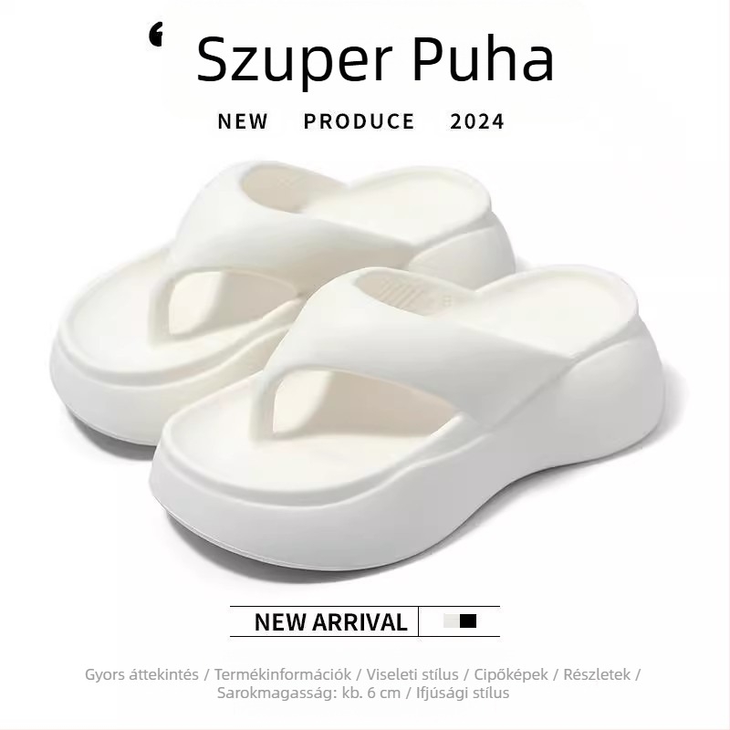 Női 5,0 cm vastag talpú flip-flop papucs kültéri, strand, nyaralás és otthoni használatra