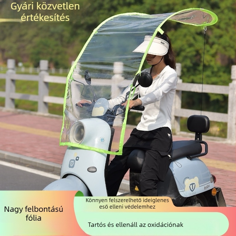 Univerzális elektromos jármű előtti szélvédő, átlátszó panel, védelem a hideg, a széltől és az esőtől, vastabb és hosszabb minden évszakra