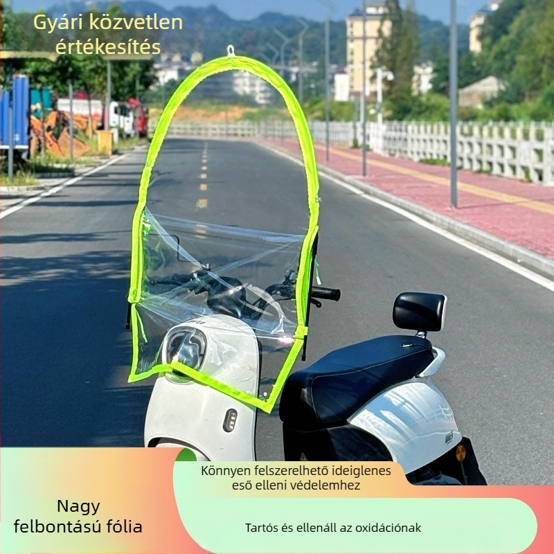 Univerzális elektromos jármű előtti szélvédő, átlátszó panel, védelem a hideg, a széltől és az esőtől, vastabb és hosszabb minden évszakra