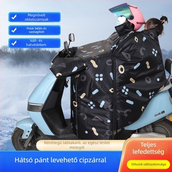 G5U Elektromos kerékpár szélvédő takaró téli fleece béléssel, extra vastag, vízálló hátsó védő a hideg ellen