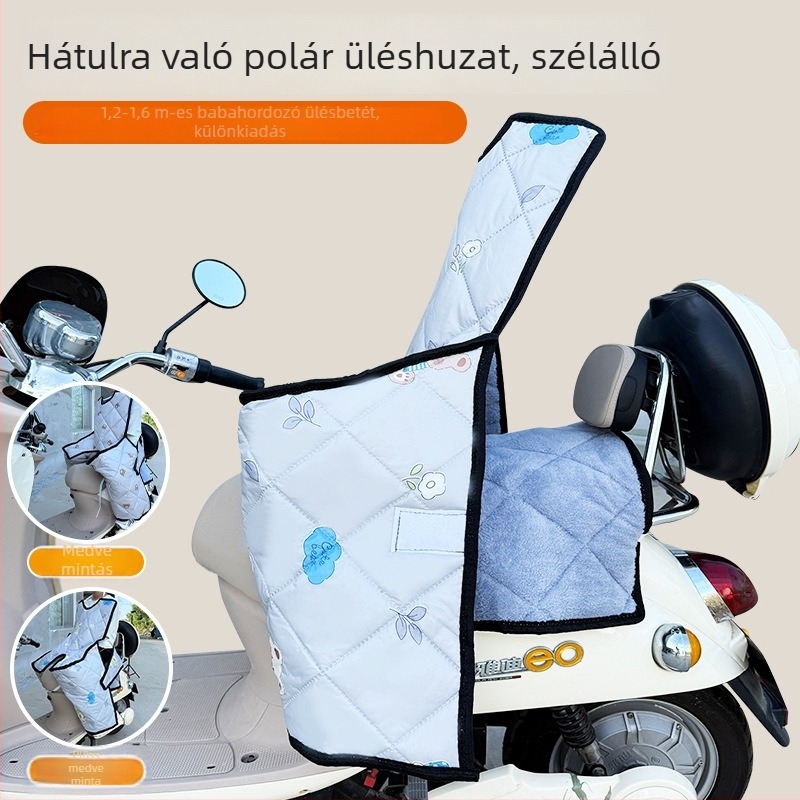 Új hátsó üléspárna fleece-béléssel, szélálló és vastagodott, 1,2–1,6 m-es gyermek hátsó üléséhez
