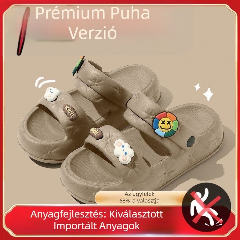 Női platformos szandál vastag talppal, nyári szabadtéri viselet, kétoldalú viselés, divatos magas sarkú