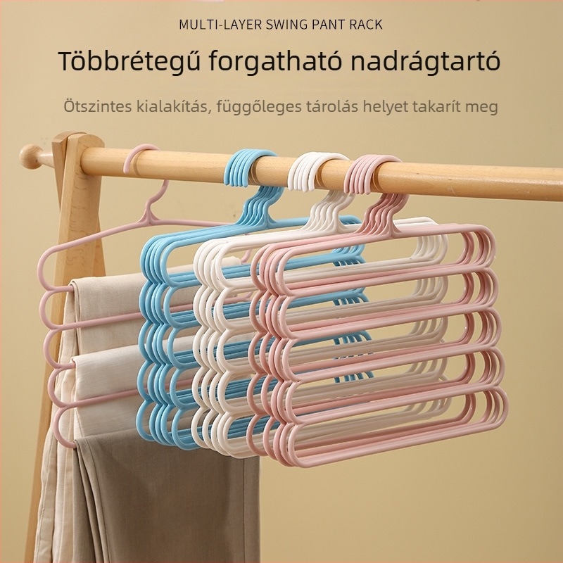 Öt szintű nadrágakasztó – helytakarékos garderob tároló rendszer