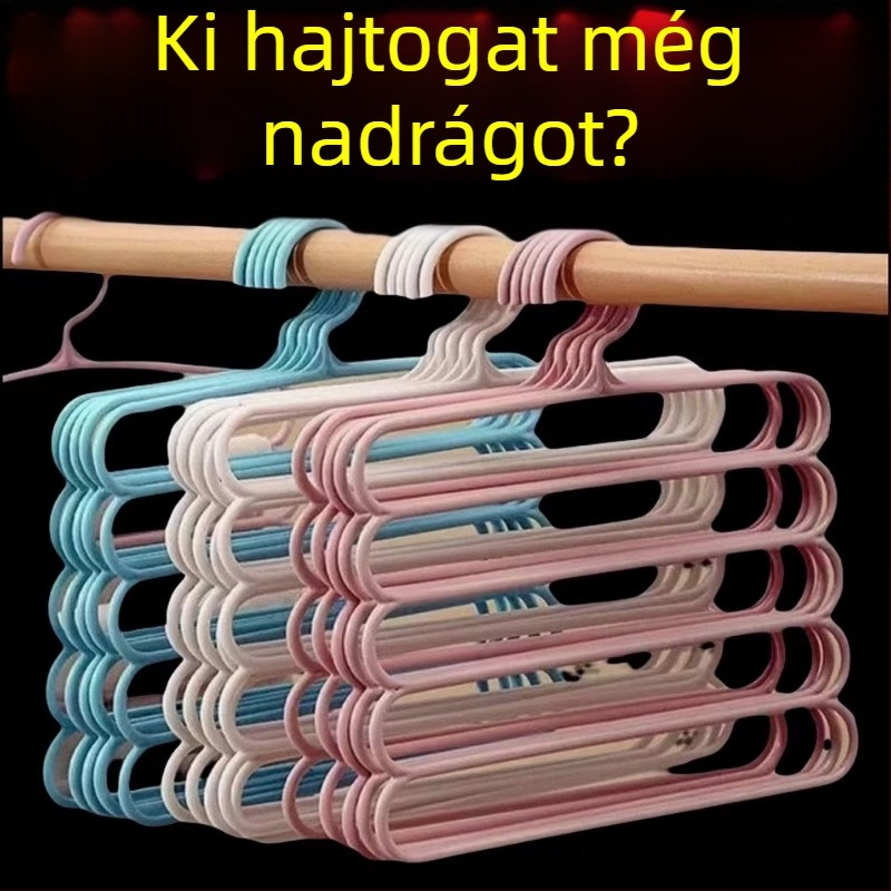 Öt szintű nadrágakasztó – helytakarékos garderob tároló rendszer