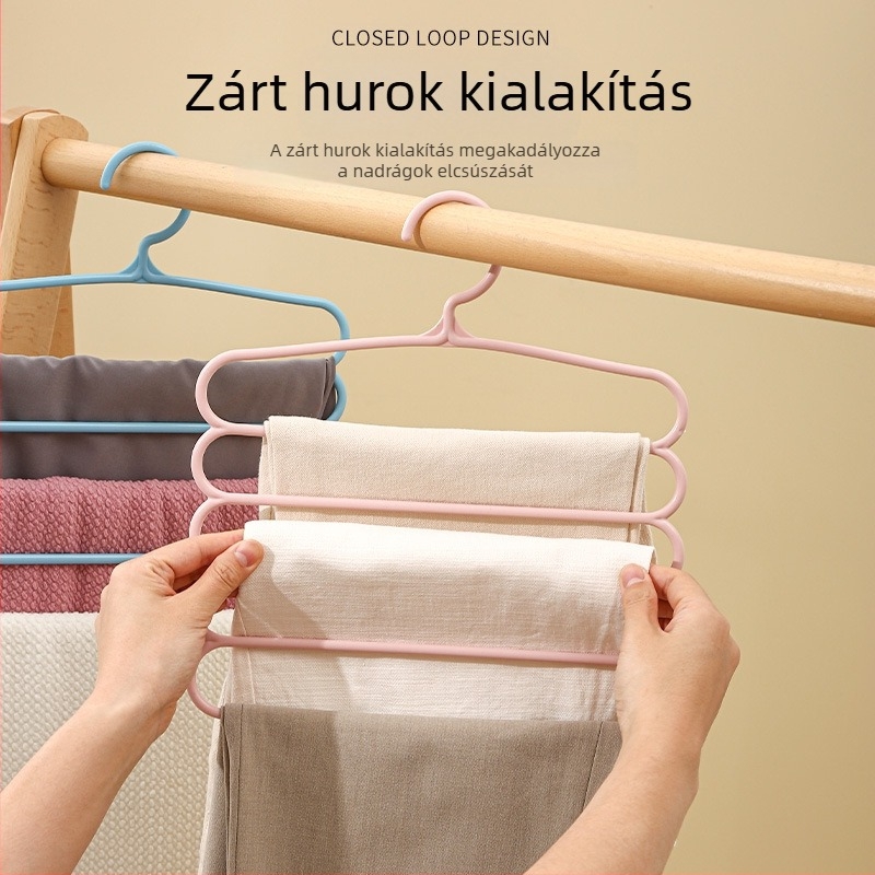 Öt szintű nadrágakasztó – helytakarékos garderob tároló rendszer