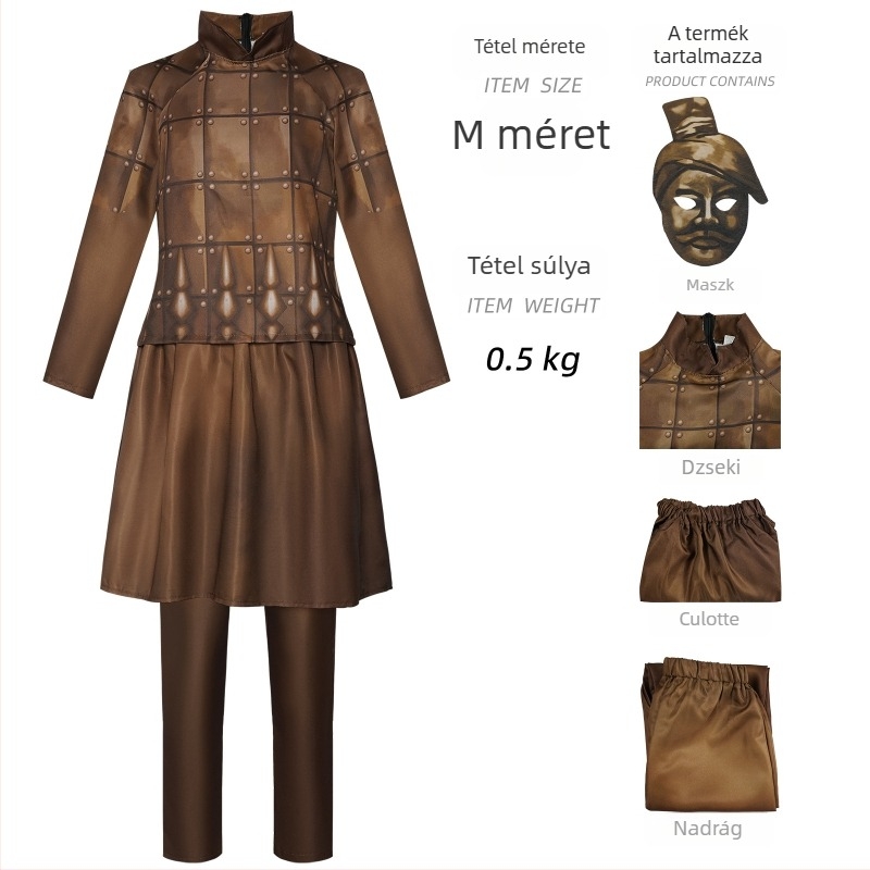 Terrakotta-hadsereg cosplay jelmez színpadi előadásokhoz, uniszex