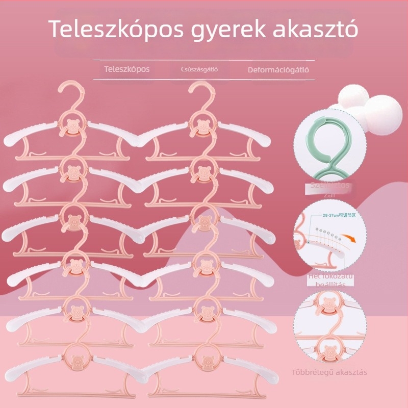 Kihúzható gyerekruhaakasztó újszülötteknek és csecsemőknek, kompakt otthoni használatra