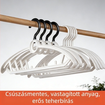 Tartós széles vállú ruhafogas, nem hagy nyomot a ruhán, csúszásmentes, diákszállásokhoz tervezve