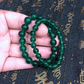 Zöld achát és chrysoprase karkötő Buddha-gyöngyökkel, uniszex, geometriai dizájn