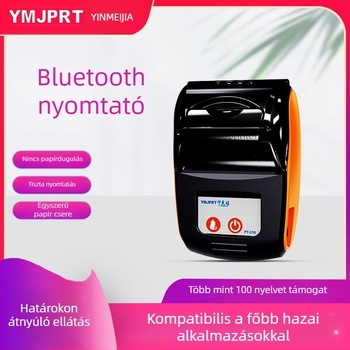Mini hordozható Bluetooth termikus nyomtató nyugtákhoz, 58 mm