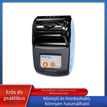 Mini hordozható Bluetooth termikus nyomtató nyugtákhoz, 58 mm