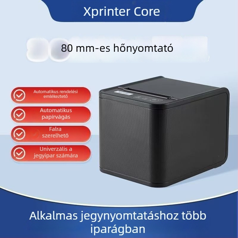 Xinye Xp-80Ts termoszalagos nyugtanyomtató, 80 mm, USB és Ethernet, recepció, konyha, catering és orvosi használatra