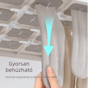 Erkélyre tervezett szélvédett ruhaszárító, többfunkciós zokiszárító eszköz, nyomot nem hagyó zokclips, cipőszárító állvány, kollégiumi ruhaszárító