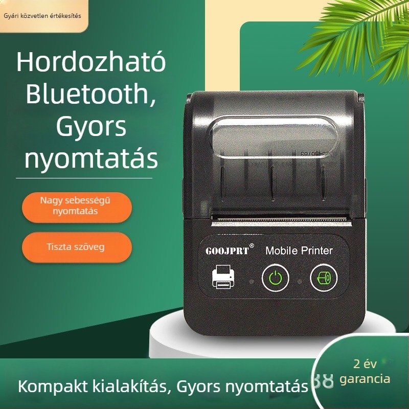 Kézi Bluetooth mini nyomtató nyugtákhoz, testreszabható szerkesztéssel és nyomtatással, hordozható rendelésfelvételhez és kasszanyugta nyomtatásához