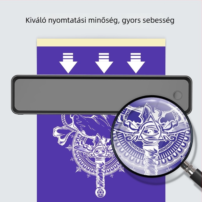 Kompakt A4-es vezeték nélküli termosz nyomtató otthoni használatra, telefonhoz és számítógéphez csatlakoztatható, tintamentes nyomtatás
