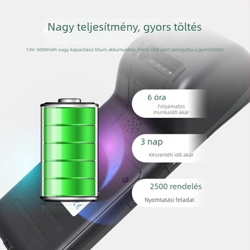 Kézben tartható PDA termikus nyomtató, Bluetooth, kompakt otthoni konyhához