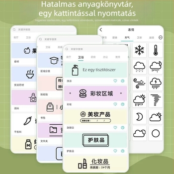 Deli Q1A címkenyomtató, kompakt Bluetooth hőnyomtató otthoni használatra, tintamentes címkenyomtató