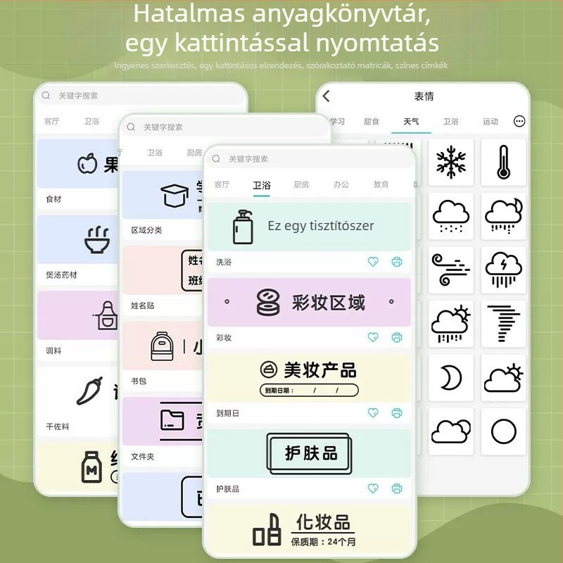 Deli Q1A címkenyomtató, kompakt Bluetooth hőnyomtató otthoni használatra, tintamentes címkenyomtató