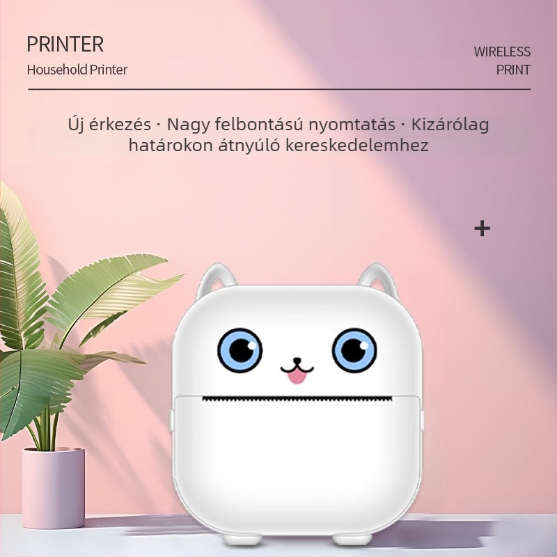 Mini hordozható Bluetooth termikus nyomtató gyerekek fotóihoz és címkékhez, mobilalkalmazással kompatibilis, 57 mm-es nyomtatási szélesség