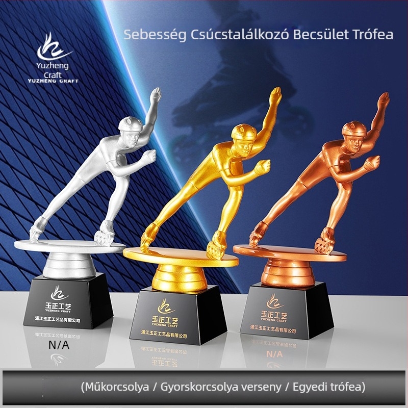 Kristálytrofea, egyedi gyantából készült díj rövidpályás gyorskorcsolya versenyhez