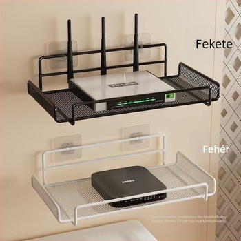 Hat szintes vas falra szerelhető polc routerhez és TV-készülékhez