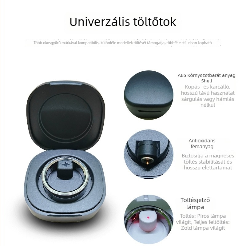 SmartRing töltőállvány gyűrűtárolóval, 200 mAh kapacitás