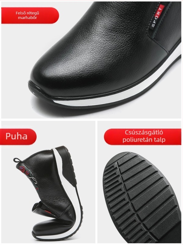 Női slip-on mokaszinok, puha talppal, csúszásmentes, kényelmes mindennapi cipő a tavaszi-őszi szezonra, belső magasságnövelő betéttel
