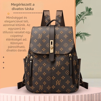 Texturált betűk nyomtatású női hátizsák, klasszikus, mindennapi stílus, koreai stílus, magas minőségű retro iskolatáska