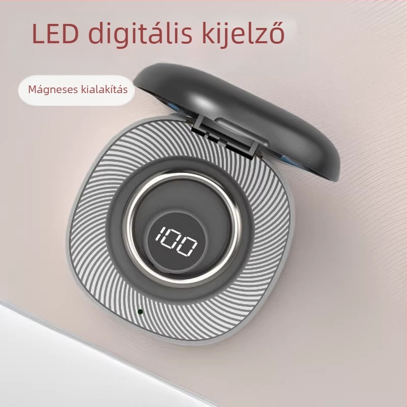 Szabadalmaztatott intelligens gyűrűtöltő tok LED digitális töltöttségi kijelzővel és mágneses dokkolóval