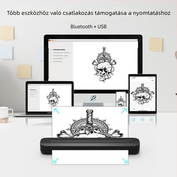 Hordozható hő-alapú tetoválásnyomtató, kompakt, matt átviteli nyomtató, tinta nélkül, ST80 modell, otthoni használatra