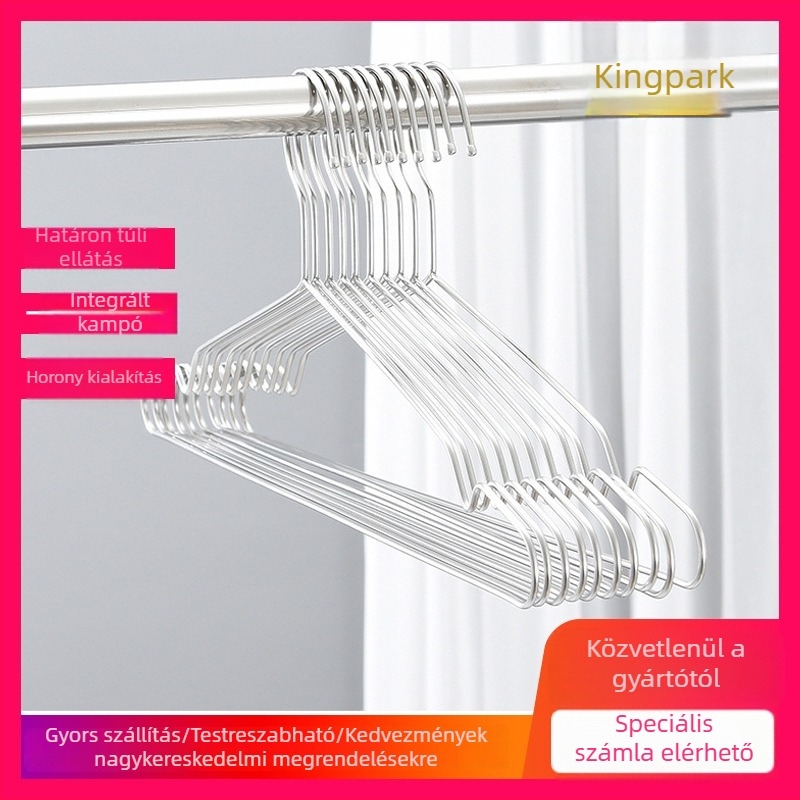 Rozsdamentes acél ruhaakasztó, 4 mm vastagságú, szélálló dizájn, modern minimalist stílus