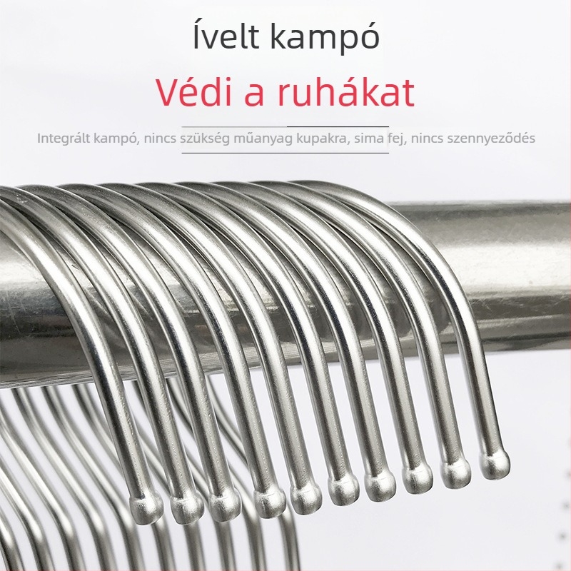 Rozsdamentes acél ruhaakasztó, 4 mm vastagságú, szélálló dizájn, modern minimalist stílus