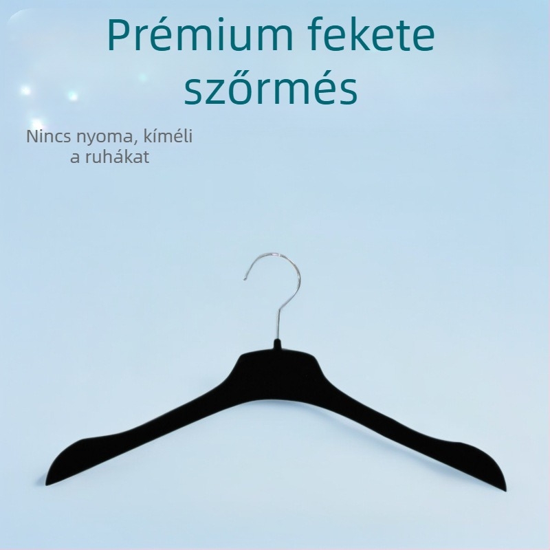 Őszi, magas minőségű fekete flockolt ruhavállfa nőknek zakókhoz