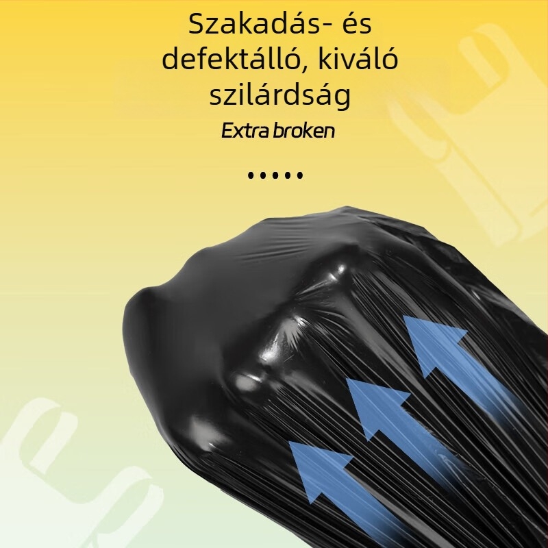 Vastagított nagyméretű fekete szemeteszsákok fogantyúval, mellény-stílusú, 100 darab
