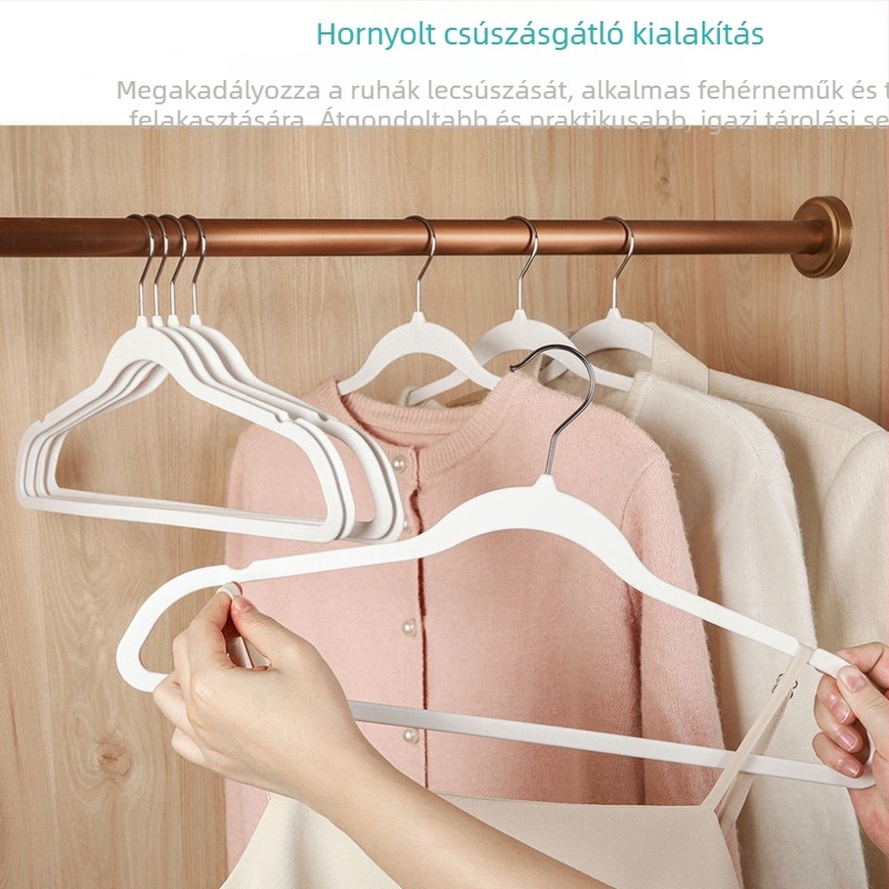 Gumi bevonatú ruhakasztó, csúszásmentes műanyag rendező a gardrobra és ruhák szárítására