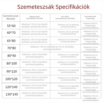 Nagy méretű, egyszer használatos, vastag fekete szemeteszsákok, 50×60×80 cm, háztartási és ingatlan tisztításához