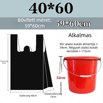 Konyhai erősített szemeteszsákok készlet, extránagy és kis méretek, hordozható zacskók, műanyag zacskók, gazdaságos csomag