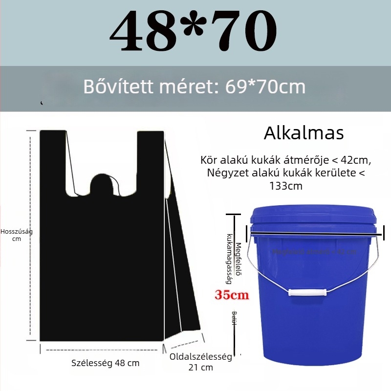 Konyhai erősített szemeteszsákok készlet, extránagy és kis méretek, hordozható zacskók, műanyag zacskók, gazdaságos csomag