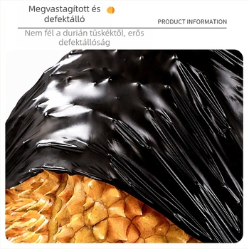 Nagy méretű háztartási szemeteszsák húzózsinórral, vastag és tartós, fekete