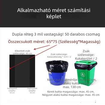 Konyhai szemeteszsákok, vastagított anyagból, egyszer használatos, mellény-stílusú, szállodai és ingatlan-tisztításra