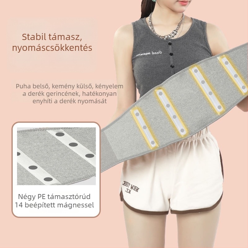 Deréktáji öv fleece béléssel, vastagabb melegítés, mágneses tartás, bambusz aktív szén