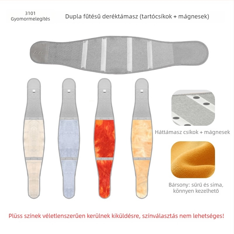 Deréktáji öv fleece béléssel, vastagabb melegítés, mágneses tartás, bambusz aktív szén